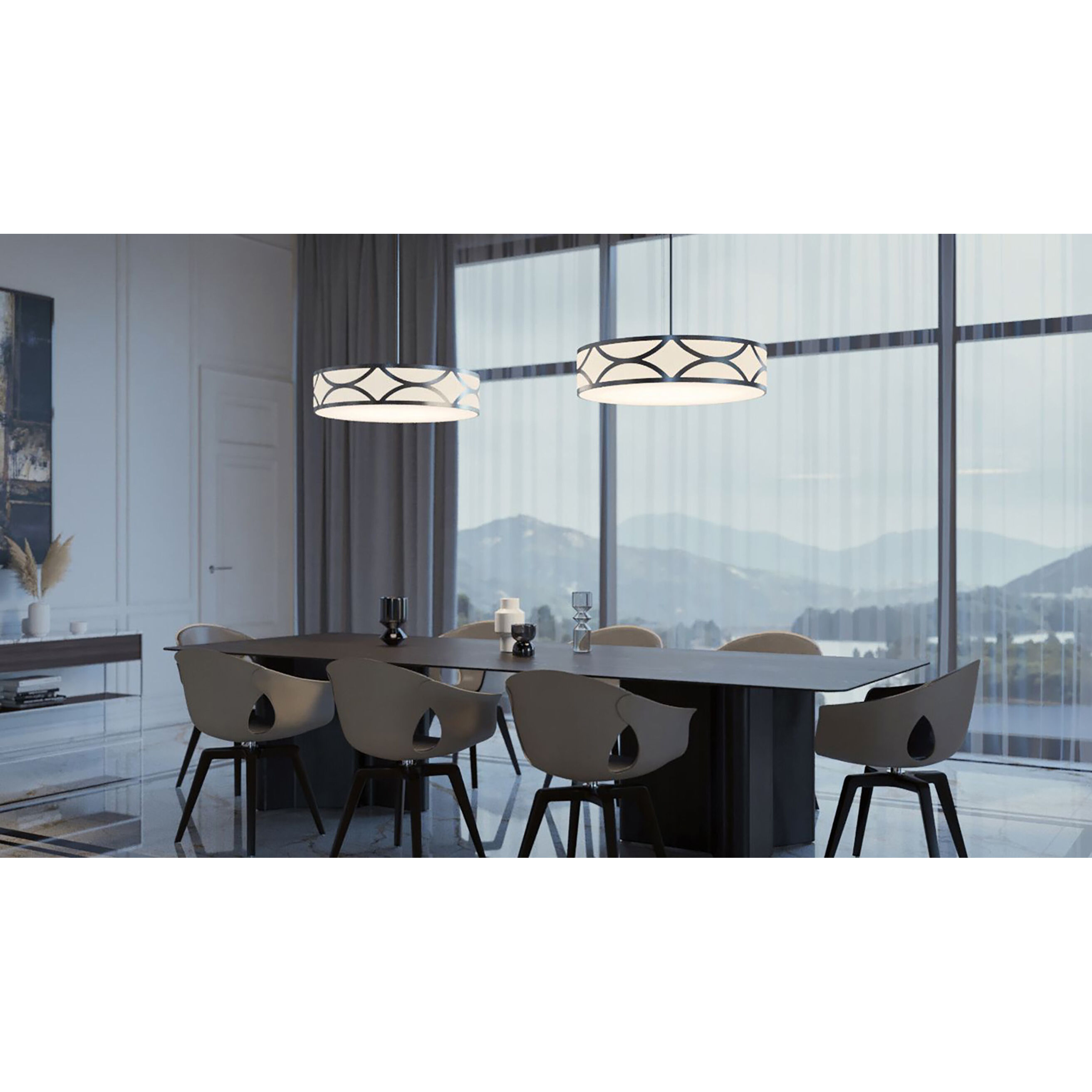 Lake LED 30 inch Painted Nickel Pendant Ceiling Light in Incandescent