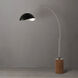 Tambo 92 inch 14 watt Satin Nickel and Dark Walnut Arc Floor Lamp Portable Light in Matte Black and Silver Steel