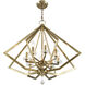 Diamond 8 Light 28 inch Antique Brass Chandelier Ceiling Light