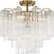 Addis 4 Light 17.75 inch Aged Brass Semi Flush Ceiling Light in Clear