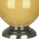 Double Gourd 31 inch 150 watt Sunset Yellow Glazed Ceramic with Antique Silver Table Lamp Portable Light in Pearl Dupioni