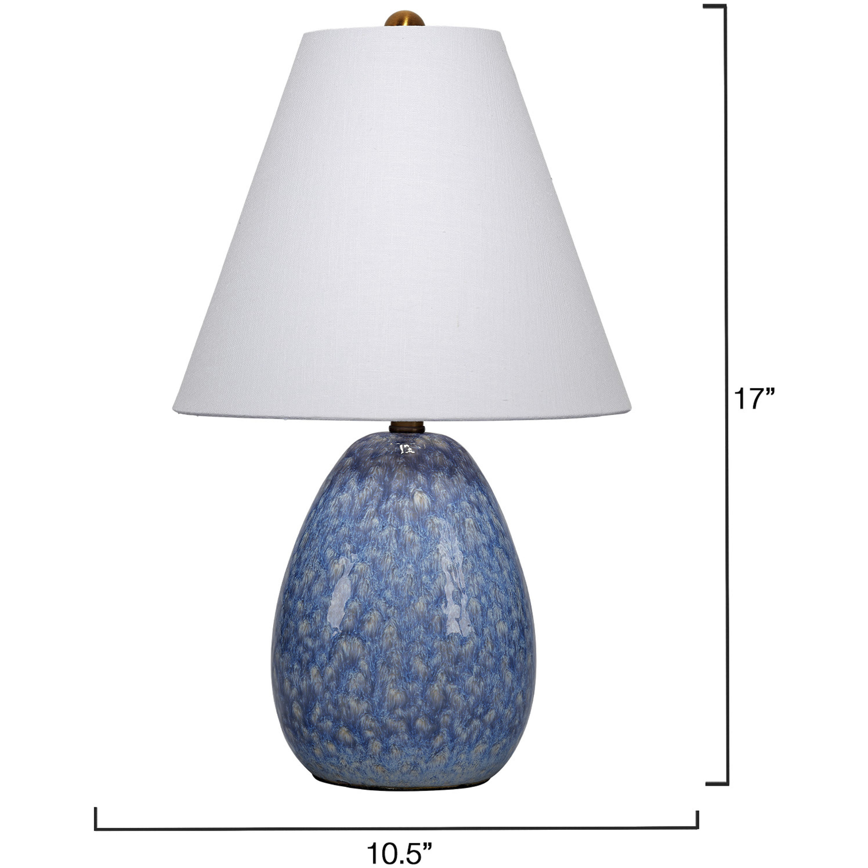Raindrop 17 inch 40 watt Reactive Blue Glaze Table Lamp Portable Light