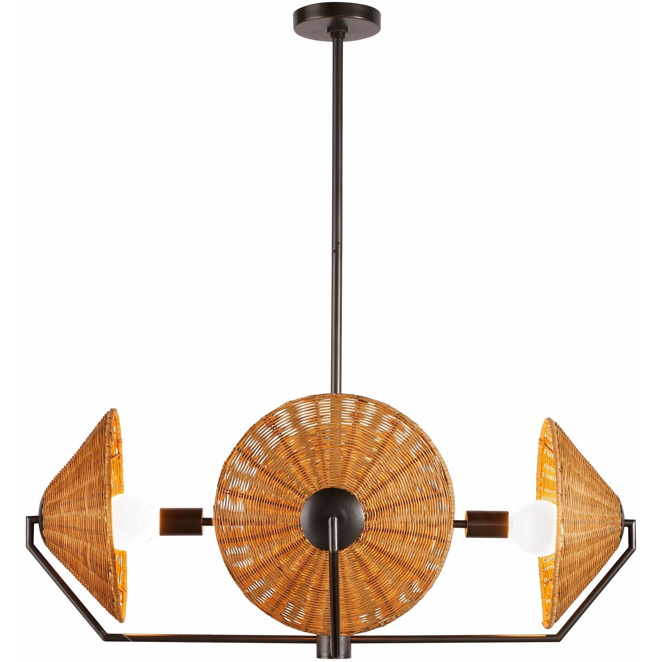 Coleman 4 Light 34 inch Natural Chandelier Ceiling Light