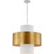 Julie Neill Chalmette LED 25 inch Plaster White and Gild Layered Pendant Ceiling Light