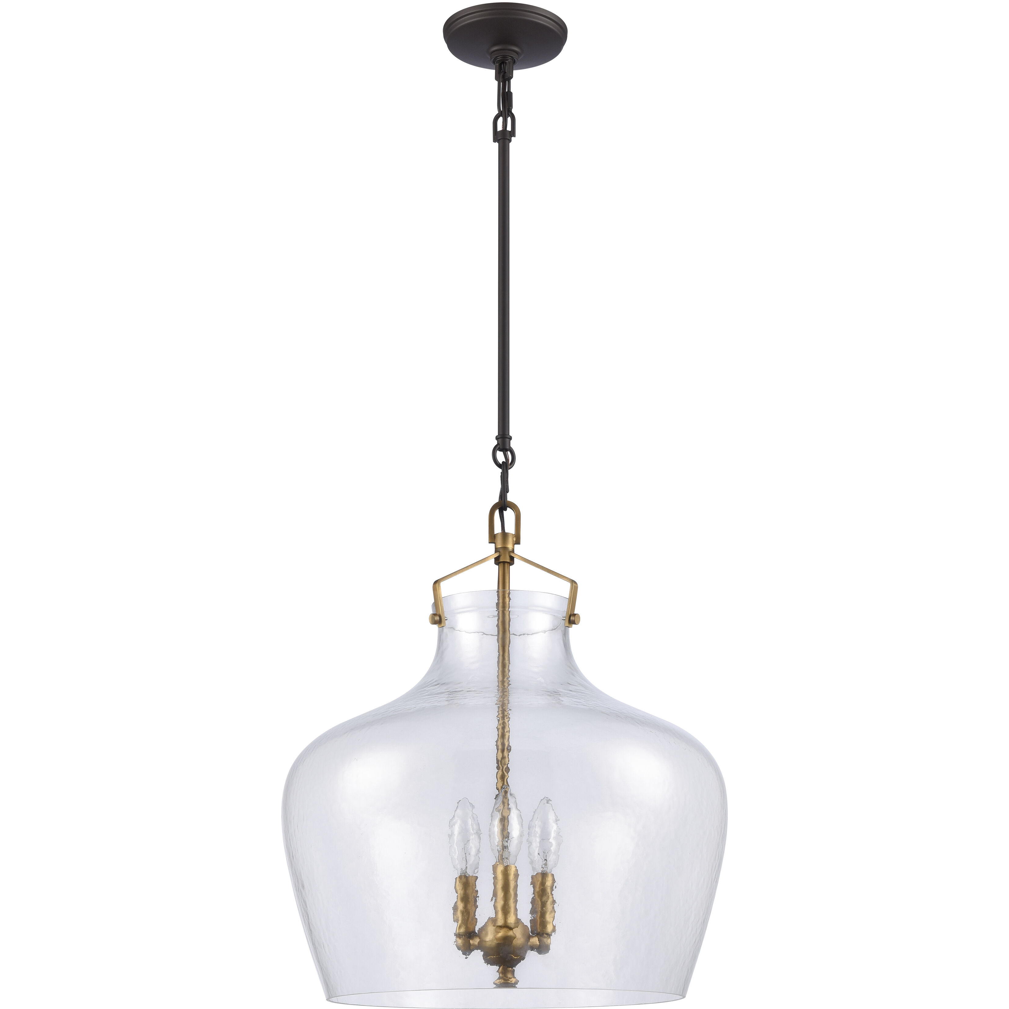 Davenport 3 Light 17 inch Brushed Antique Brass Pendant Ceiling Light
