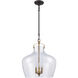 Davenport 3 Light 17 inch Brushed Antique Brass Pendant Ceiling Light