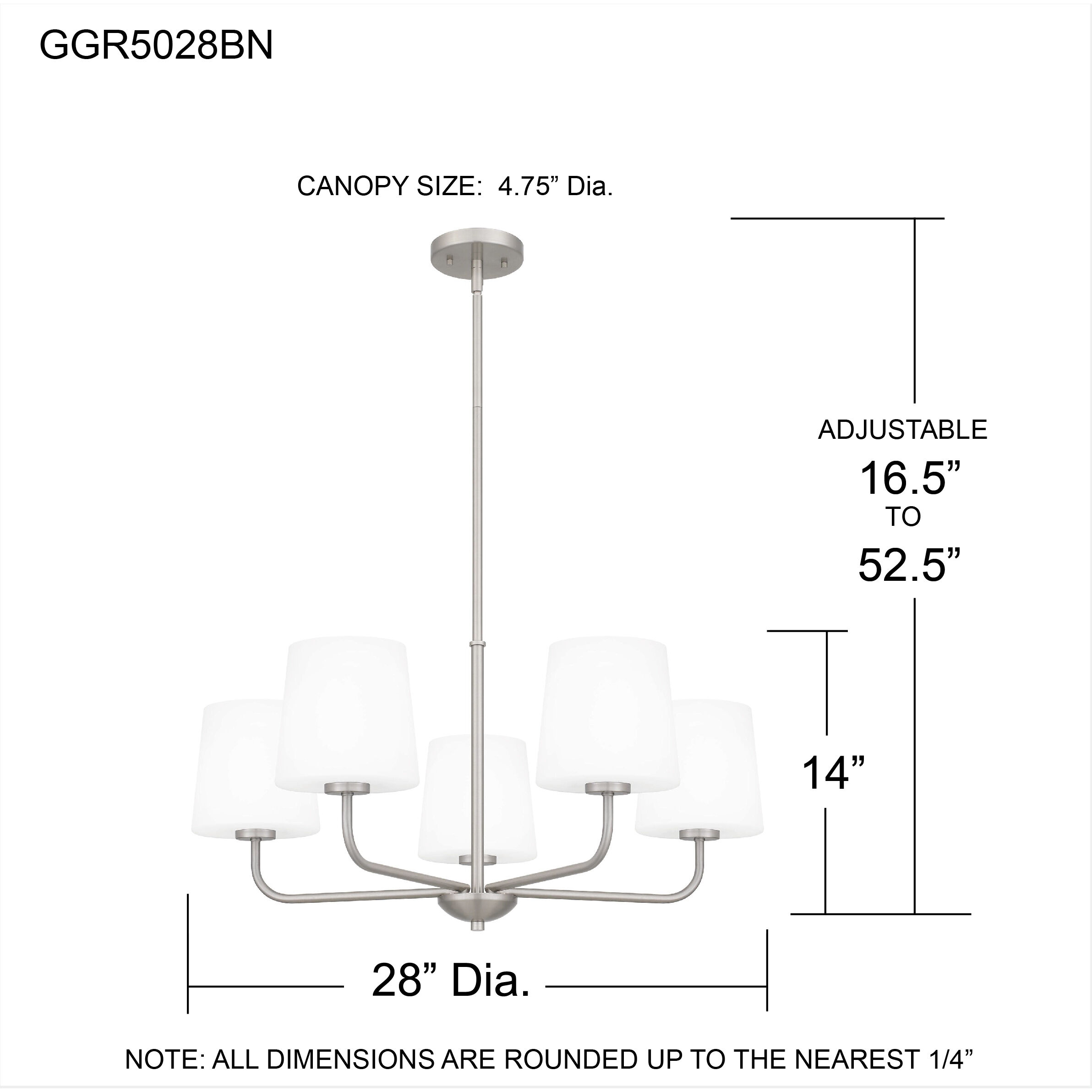 Gallagher 5 Light 28 inch Brushed Nickel Chandelier Ceiling Light