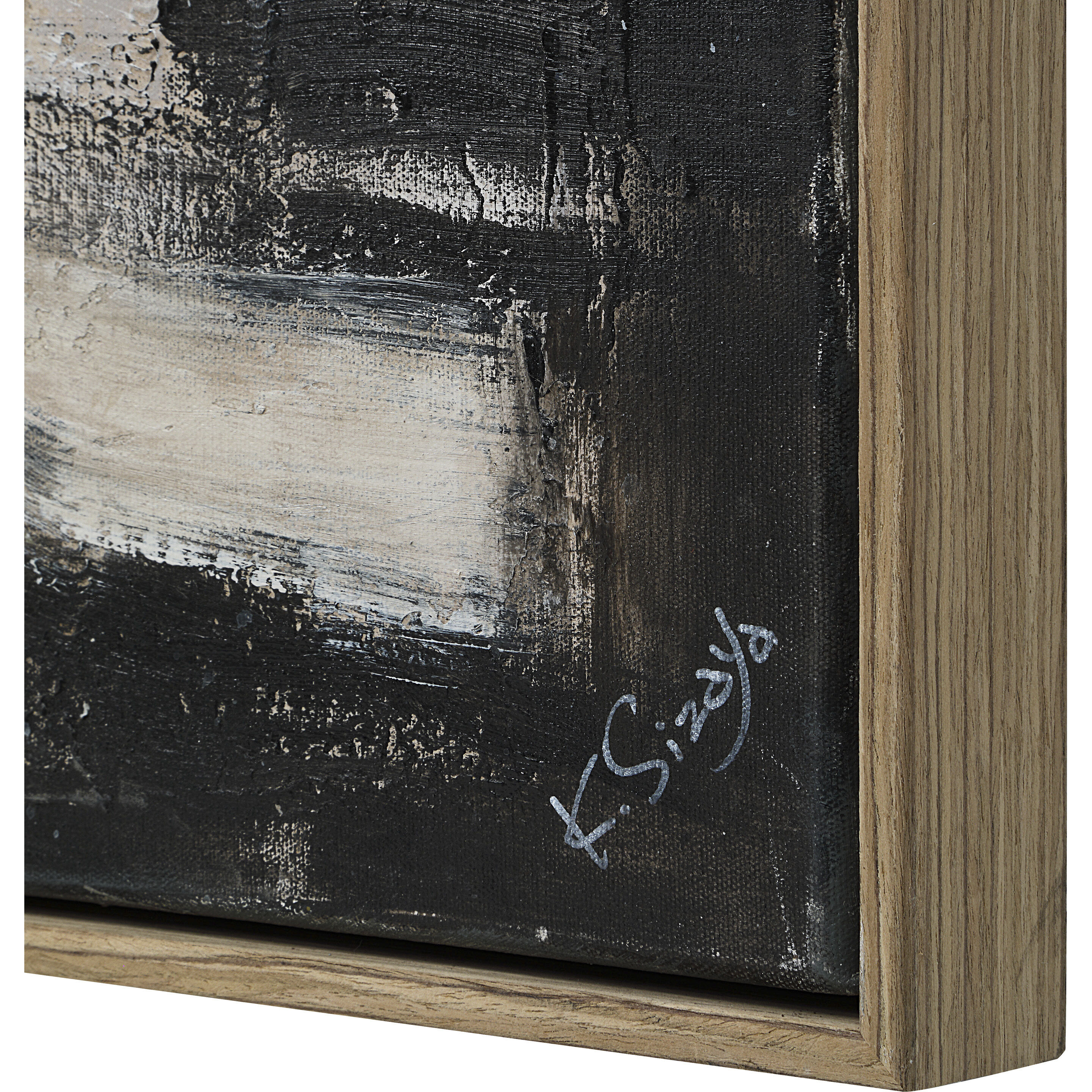 Pascal Multicolor and Medium Walnut Canvas Art