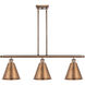 Ballston Cone 3 Light 36 inch Antique Copper Island Light Ceiling Light