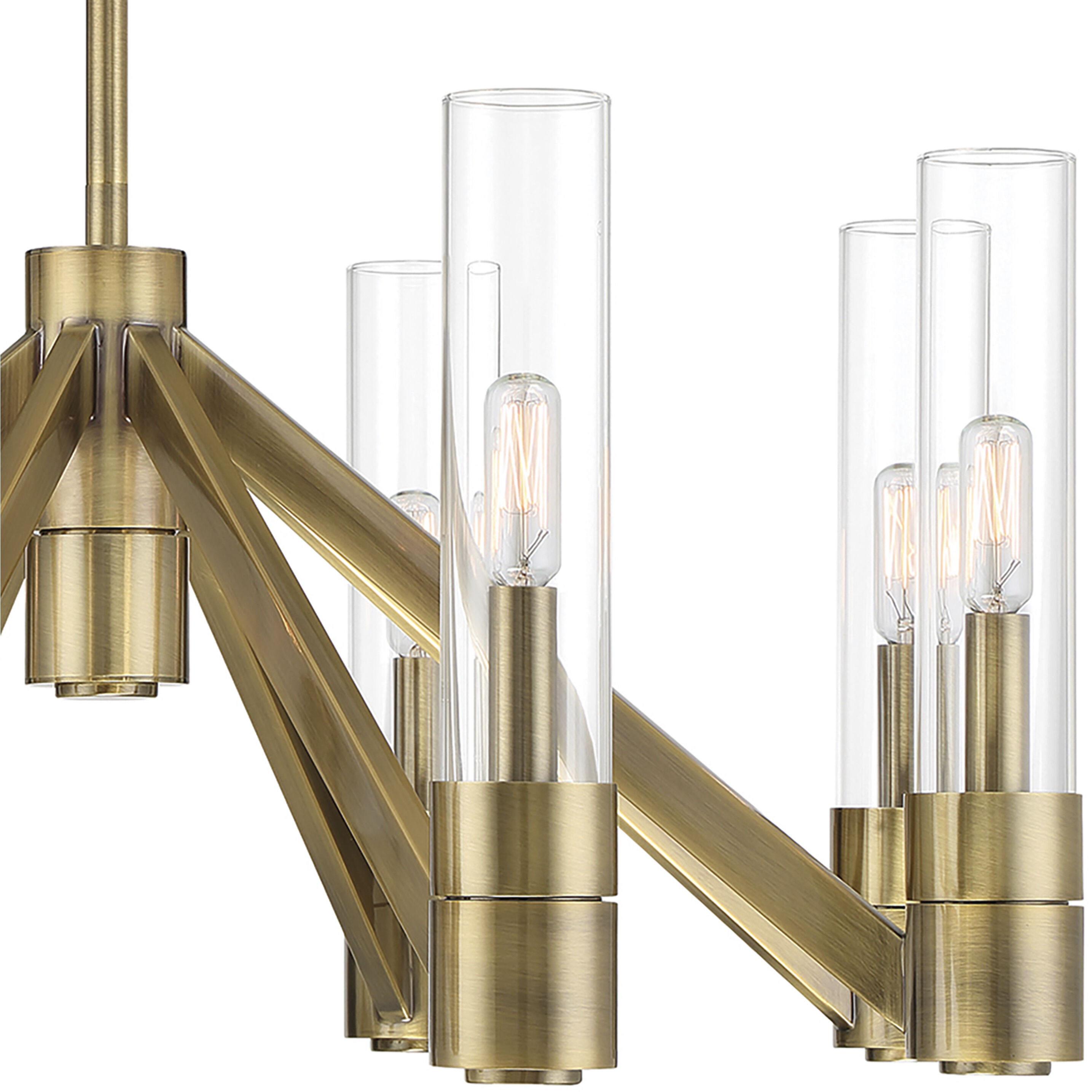 Rohe 8 Light 28 inch Oxidized Brass Chandelier Ceiling Light