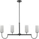 Town and Country 4 Light 43.25 inch Black Linear Pendant Ceiling Light