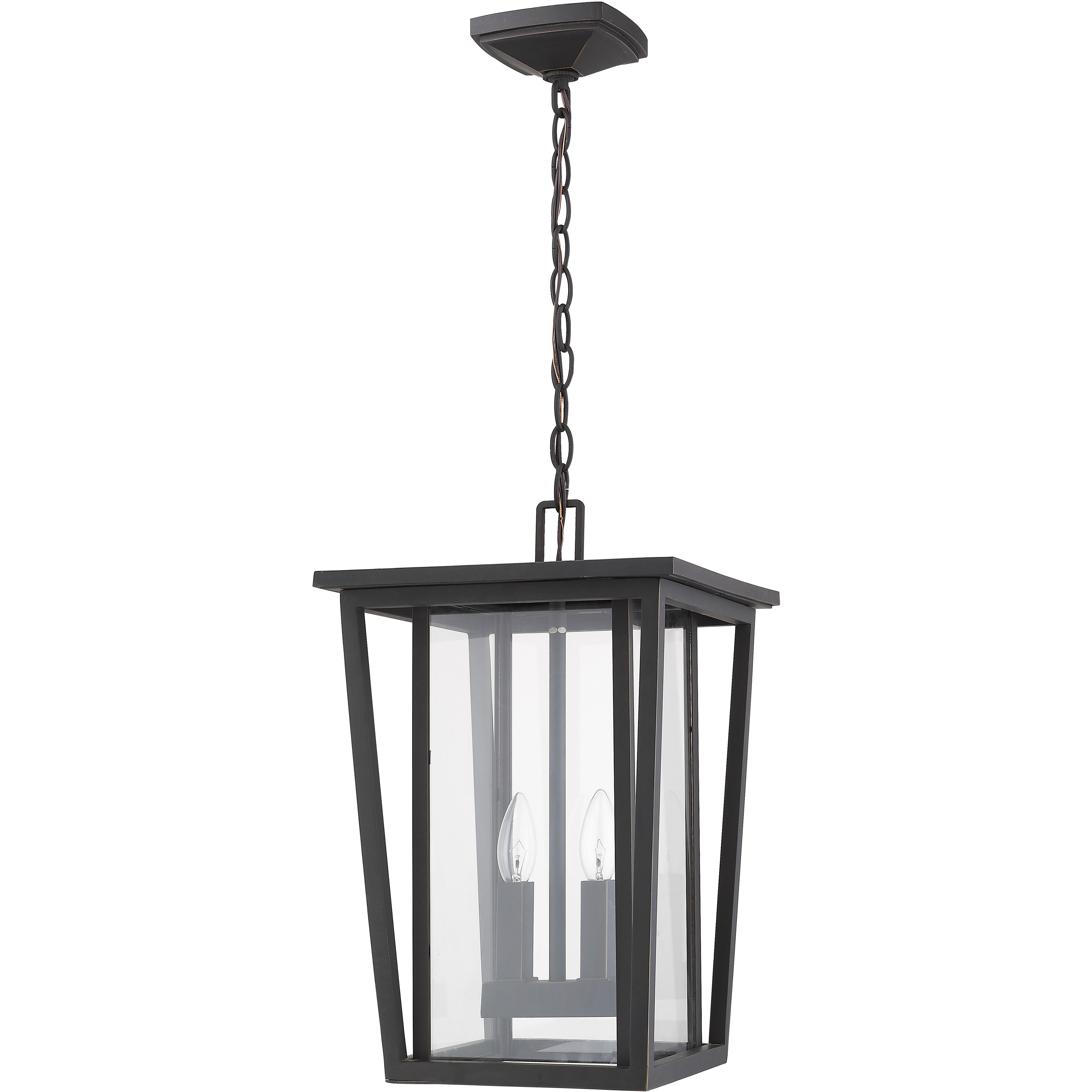 Seoul 2 Light 11.25 inch Oil Rubbed Bronze Outdoor Chain Mount Ceiling Fixture