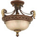 Villa Verona 2 Light 15 inch Verona Bronze with Aged Gold Leaf Accents Convertible Inverted Pendant/Ceiling Mount Ceiling Light