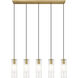 Alton 5 Light 42 inch Modern Gold Linear Chandelier Ceiling Light