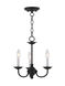 Home Basics 3 Light 14 inch Black Mini Chandelier Ceiling Light