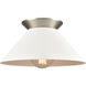 Cavendish 1 Light 16 inch Brushed Nickel with White Semi Flush Mount Ceiling Light