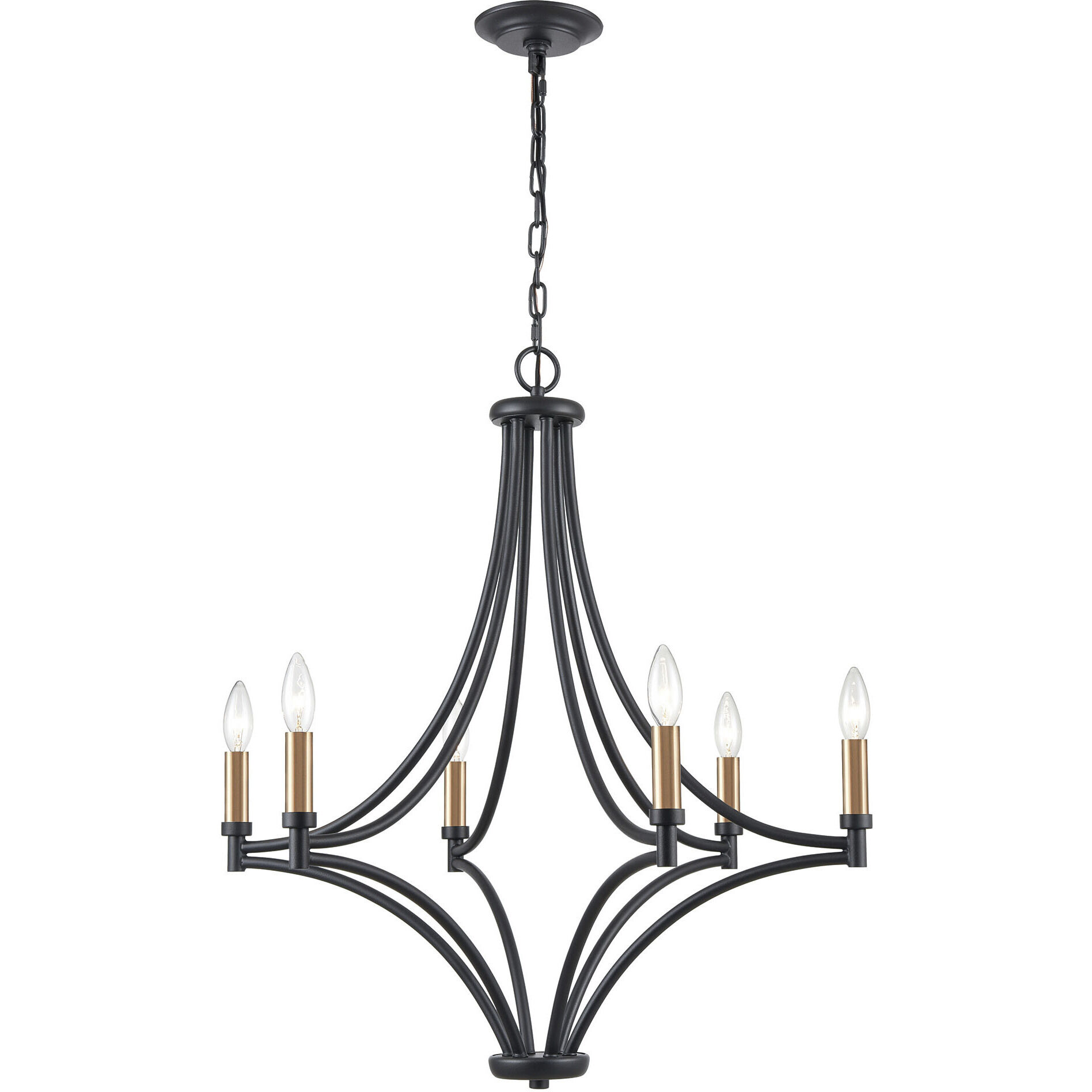 Spanish Villa 6 Light 26 inch Charcoal Chandelier Ceiling Light