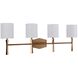 Chatham 4 Light 32 inch Satin Brass Vanity Light Wall Light