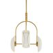 Roll 4 Light 20 inch Antique Brass and Ivory Chandelier Ceiling Light