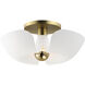 Poppy LED 17.75 inch White and Satin Brass Flush Mount Ceiling Light