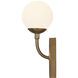 Fusion Collection - Noho Family 1 Light 4.5 inch Brushed Brass and Etched Opal ADA Wall Sconce Wall Light in 4" D x 4.5" W x 9" H, EVOLV