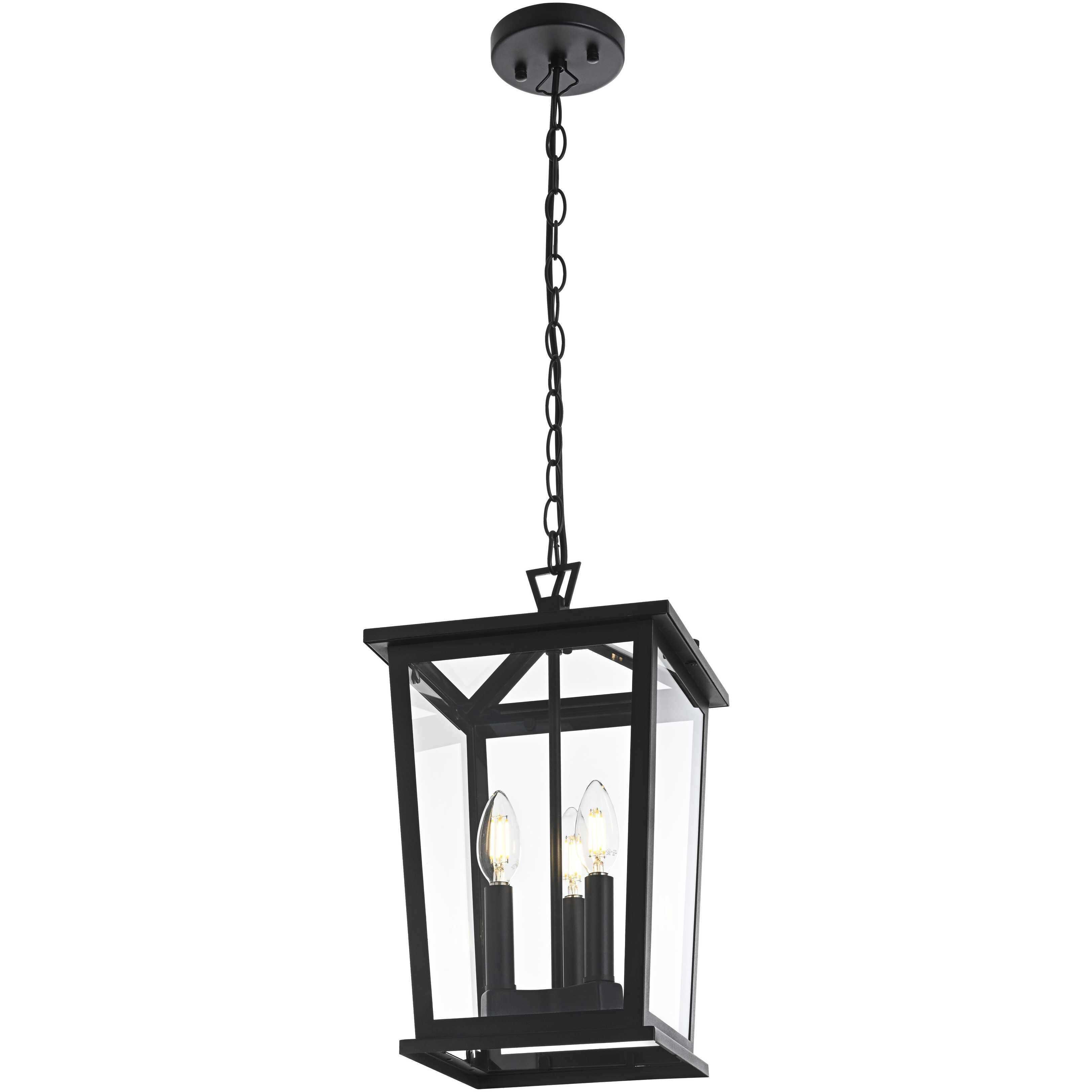 Cayman 3 Light 9.5 inch Black Outdoor Pendant