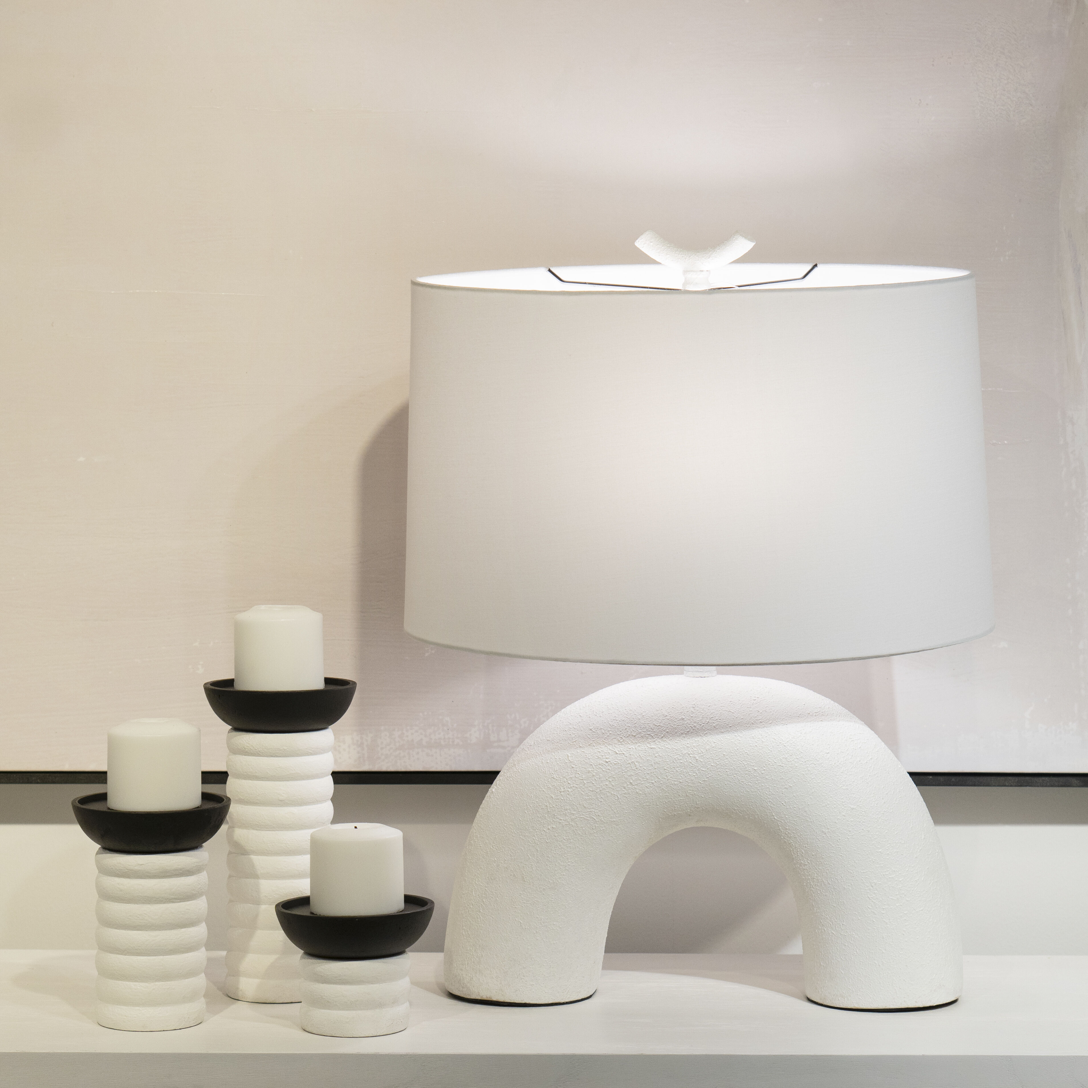 Flection 25 inch 150 watt Dry White Table Lamp Portable Light