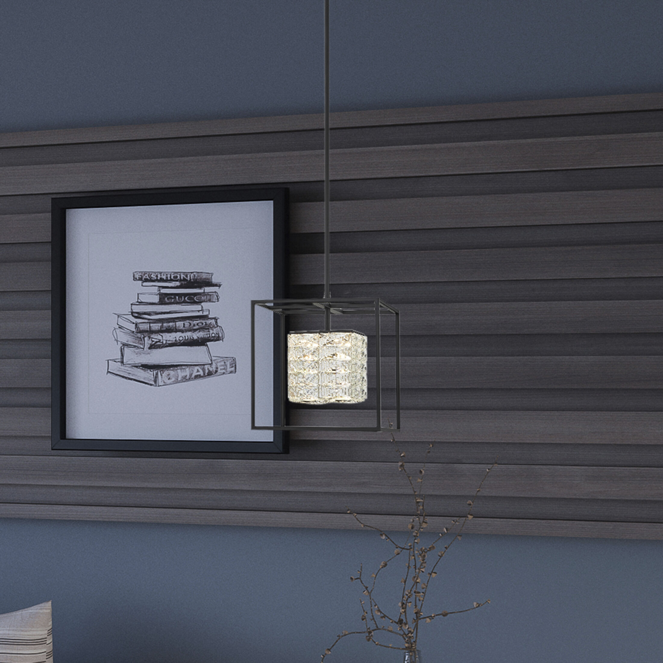 Dazzle LED 12 inch Matte Black Pendant Ceiling Light