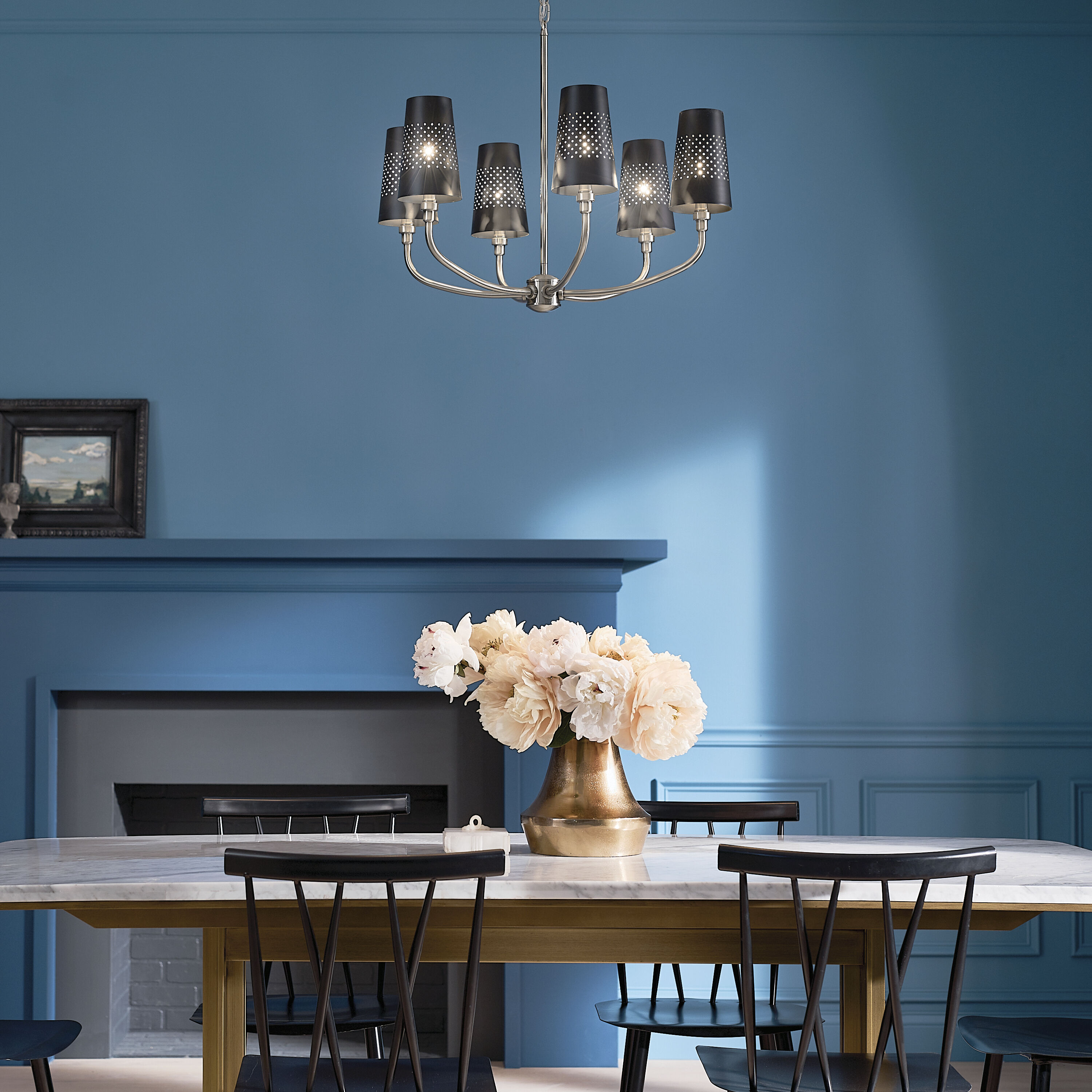 Adeena 6 Light 26.75 inch Classic Pewter Chandelier Ceiling Light