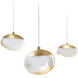Athena LED 2.4 inch Matte Black and Brushed Brass Pendant Ceiling Light