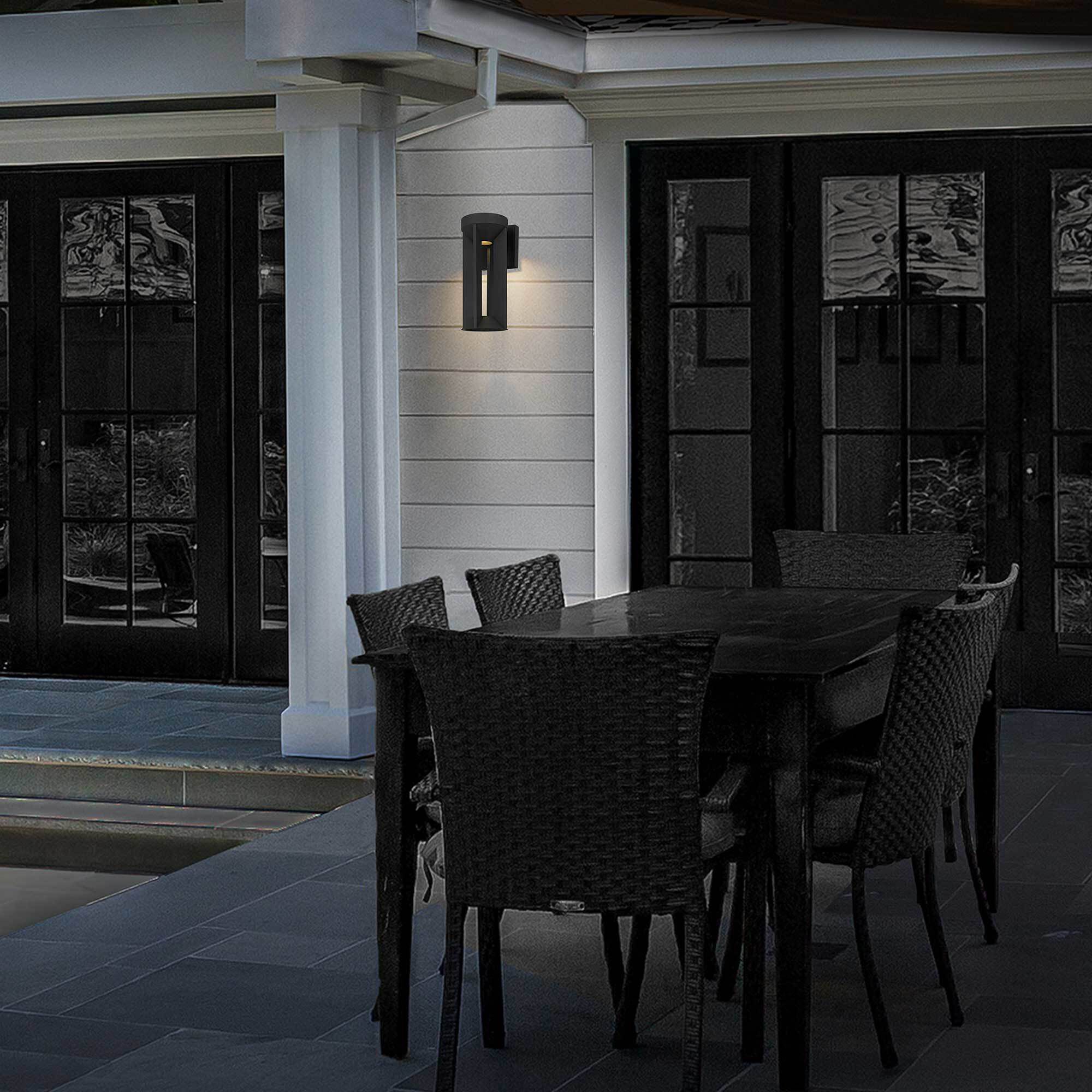 Aura LED 12.13 inch Sand Black Outdoor Wall Sconce