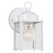 New Castle 1 Light 8.25 inch White Outdoor Wall Lantern