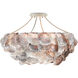 Seahouse 6 Light 22 inch Smokewood/Natural Shell Chandelier Ceiling Light, Convertible to Semi-Flush