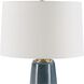 Submerged 26.25 inch 150.00 watt Deep Blue Glaze and Antique Brass Table Lamp Portable Light