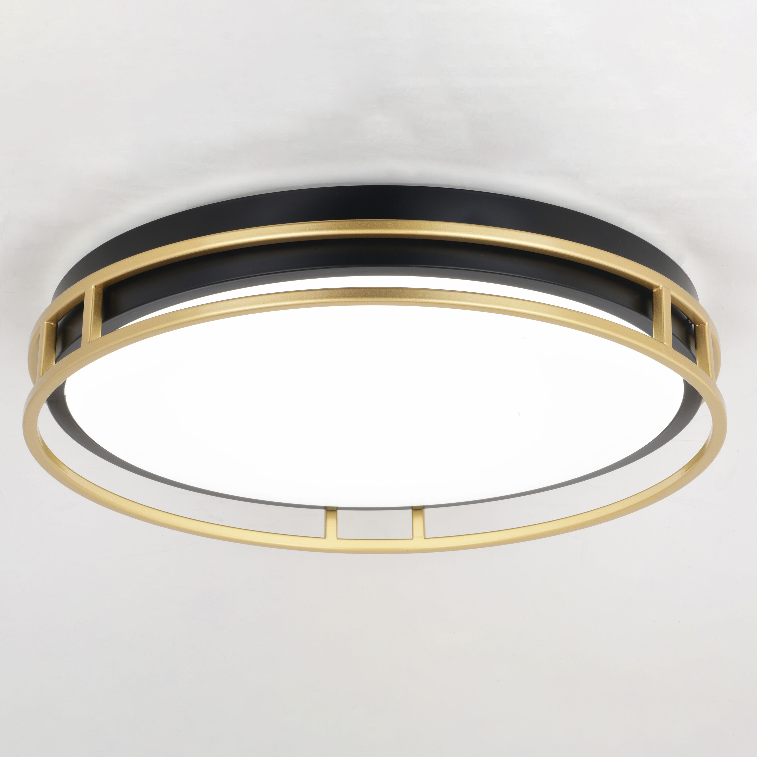 Northgate LED 16 inch Matte Black and Satin Gold Flush Mount Ceiling Light
