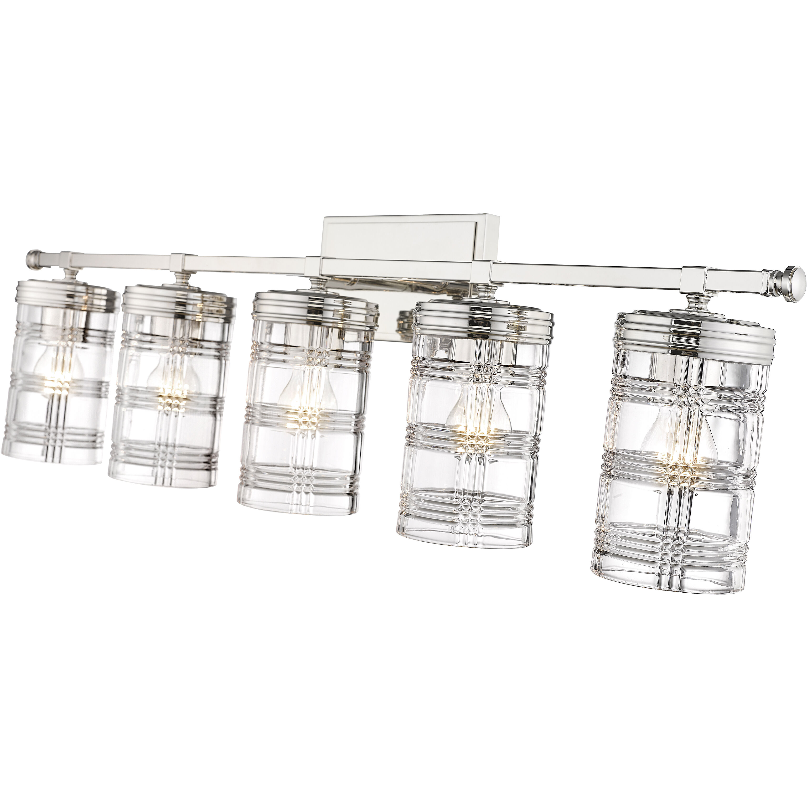 Archer 5 Light 38 inch Polished Nickel Vanity Wall Light