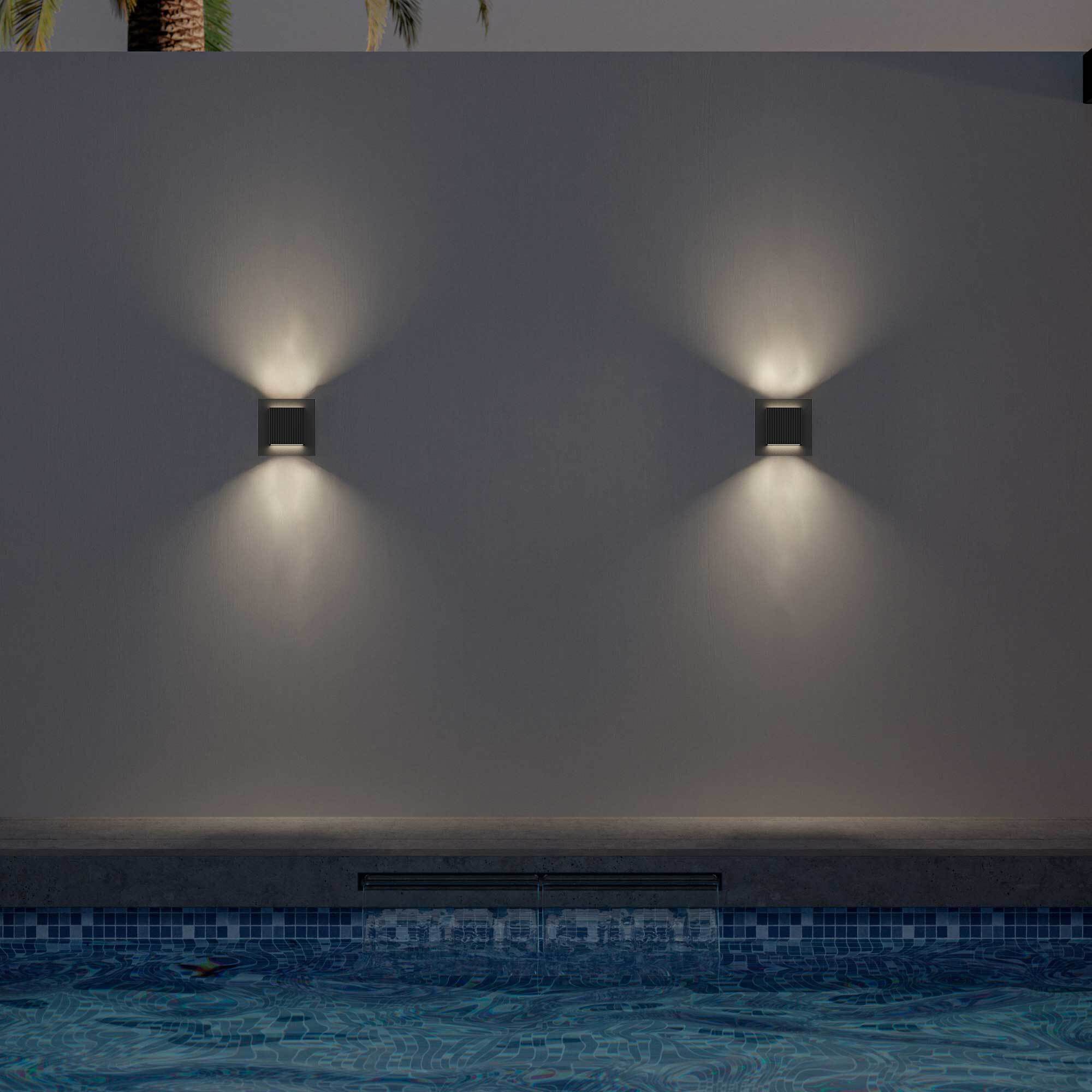 Miami LED 8 inch Sand Black Outdoor Wall Sconce