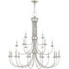 Estate 21 Light 42 inch Brushed Nickel Chandelier Ceiling Light