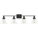 Drake 4 Light 38 inch Black Bathroom Vanity Light Wall Light, Essentials