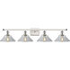 Ballston Orwell 4 Light 36 inch White and Polished Chrome Bath Vanity Light Wall Light in Clear Glass, Ballston