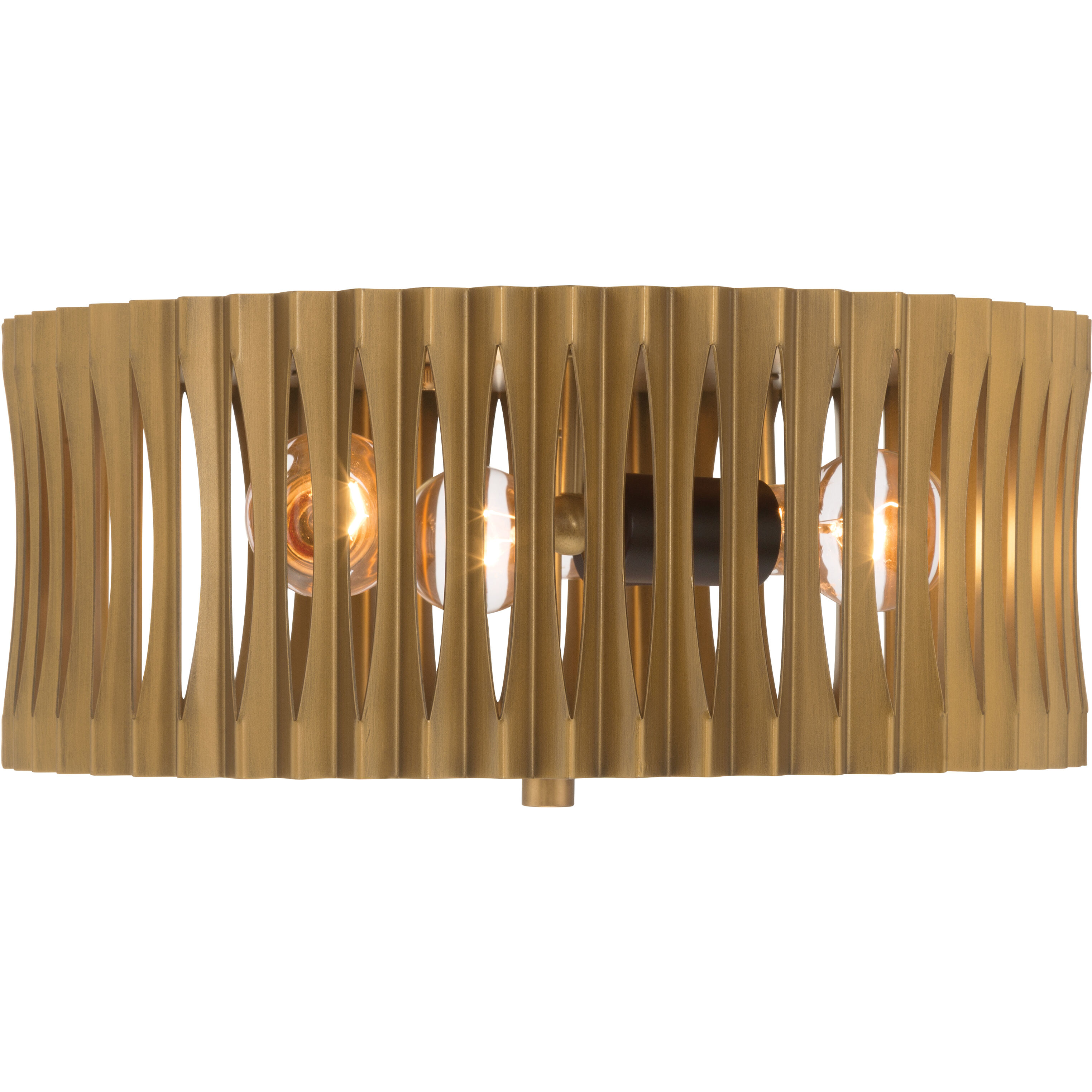 Aven 3 Light 16 inch Sand Coal Black and Legacy Brass Flush Mount Ceiling Light