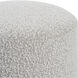 Avila 18 inch Ivory and Warm Gray Boucle Fabric Ottoman
