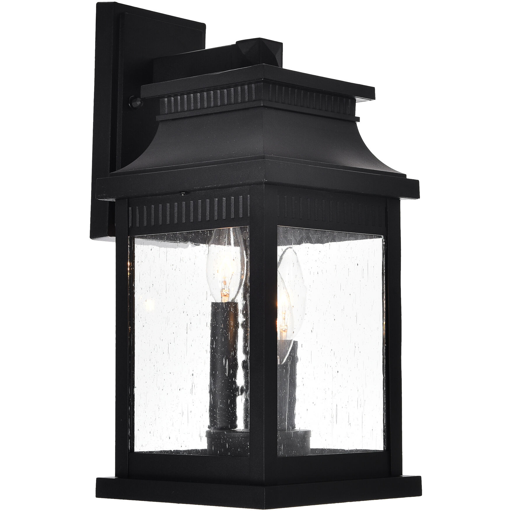 Milford 3 Light 16 inch Black Outdoor Wall Light