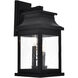 Milford 3 Light 16 inch Black Outdoor Wall Light