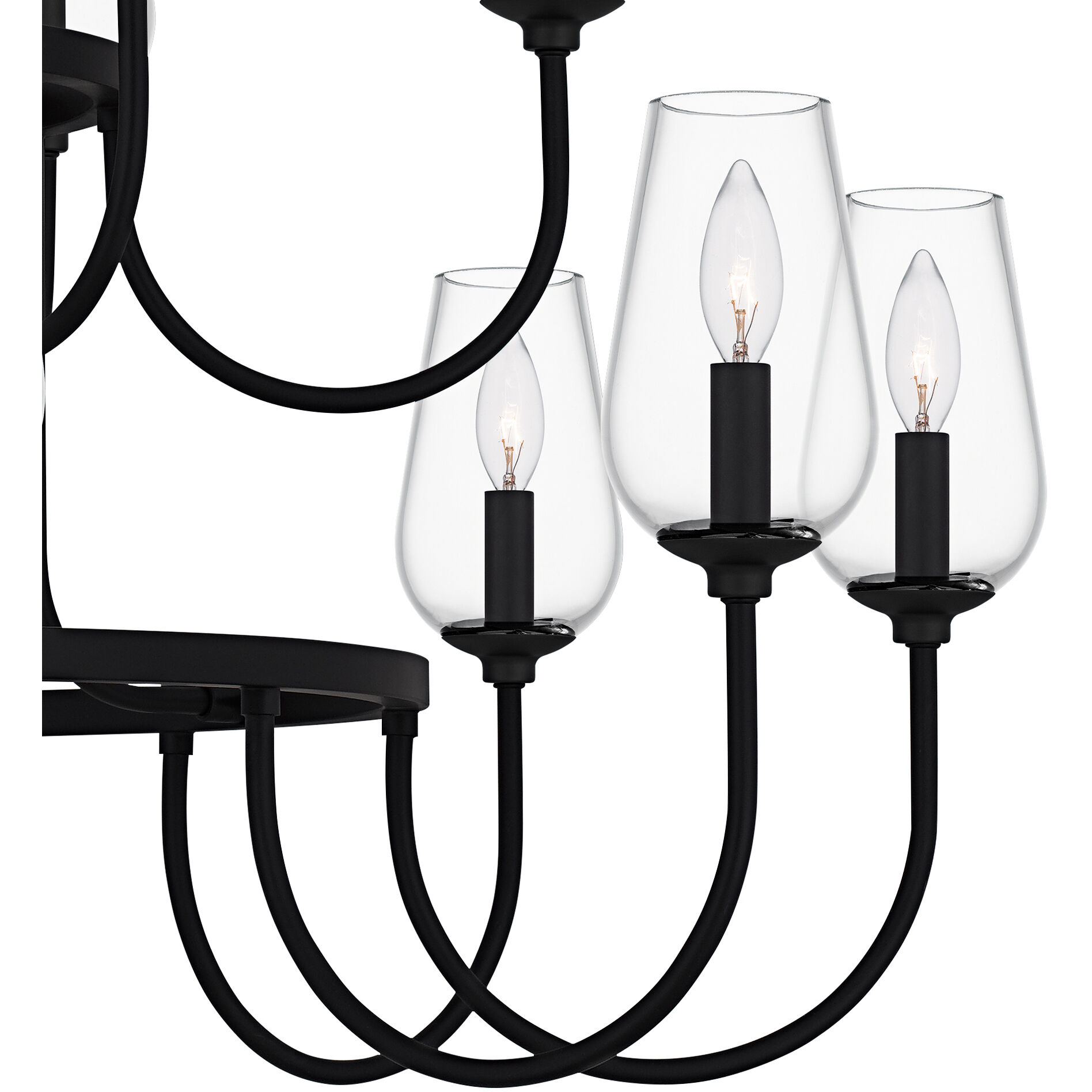 Viscount 18 Light 48 inch Matte Black Chandelier Ceiling Light