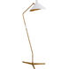 AERIN Mayotte 55.25 inch 60.00 watt Hand-Rubbed Antique Brass Offset Floor Lamp Portable Light in Matte White, Large