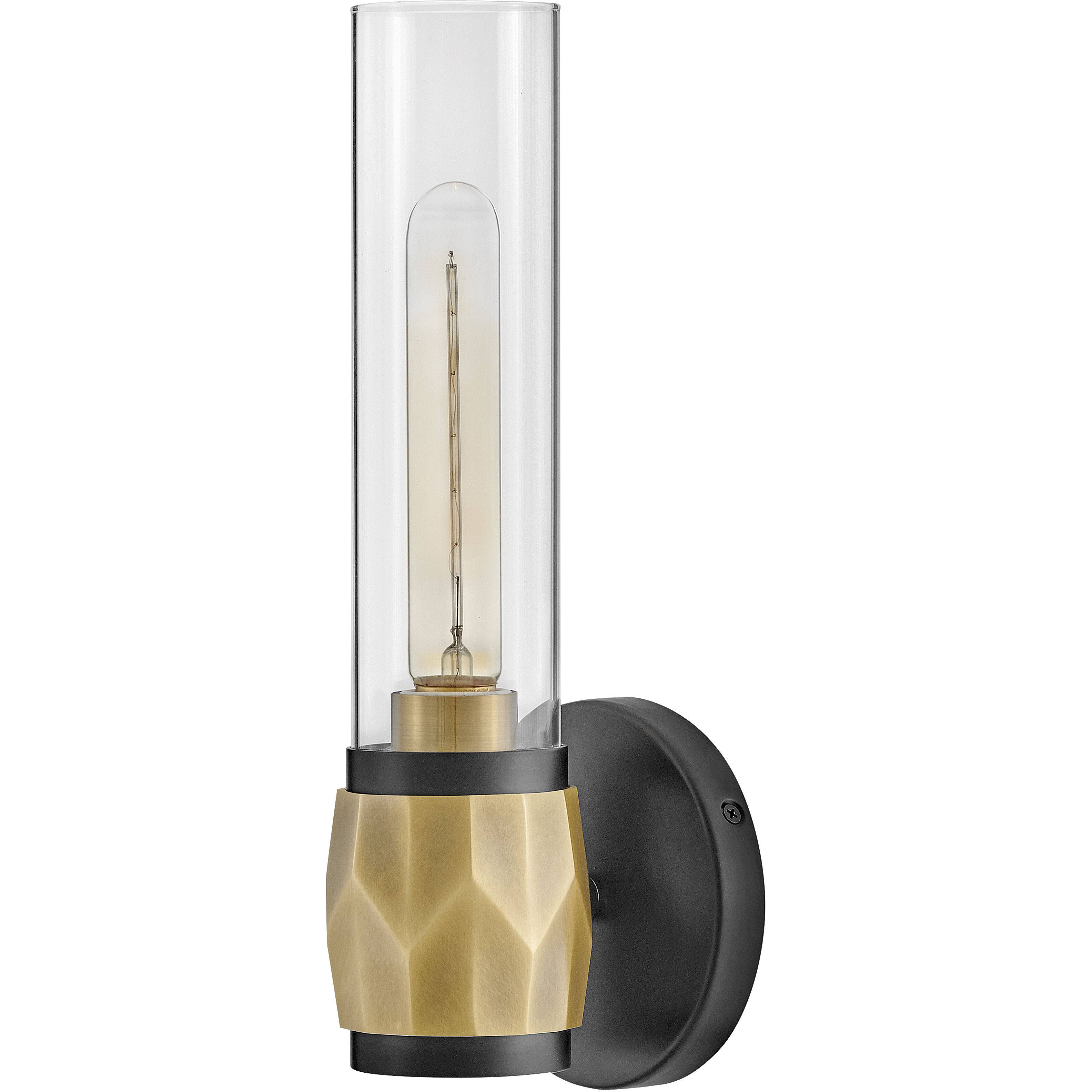 Ellison 5 inch Black with Heritage Brass Vanity Light Wall Light in Black / Heritage Brass