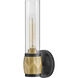 Ellison 5 inch Black with Heritage Brass Vanity Light Wall Light in Black / Heritage Brass