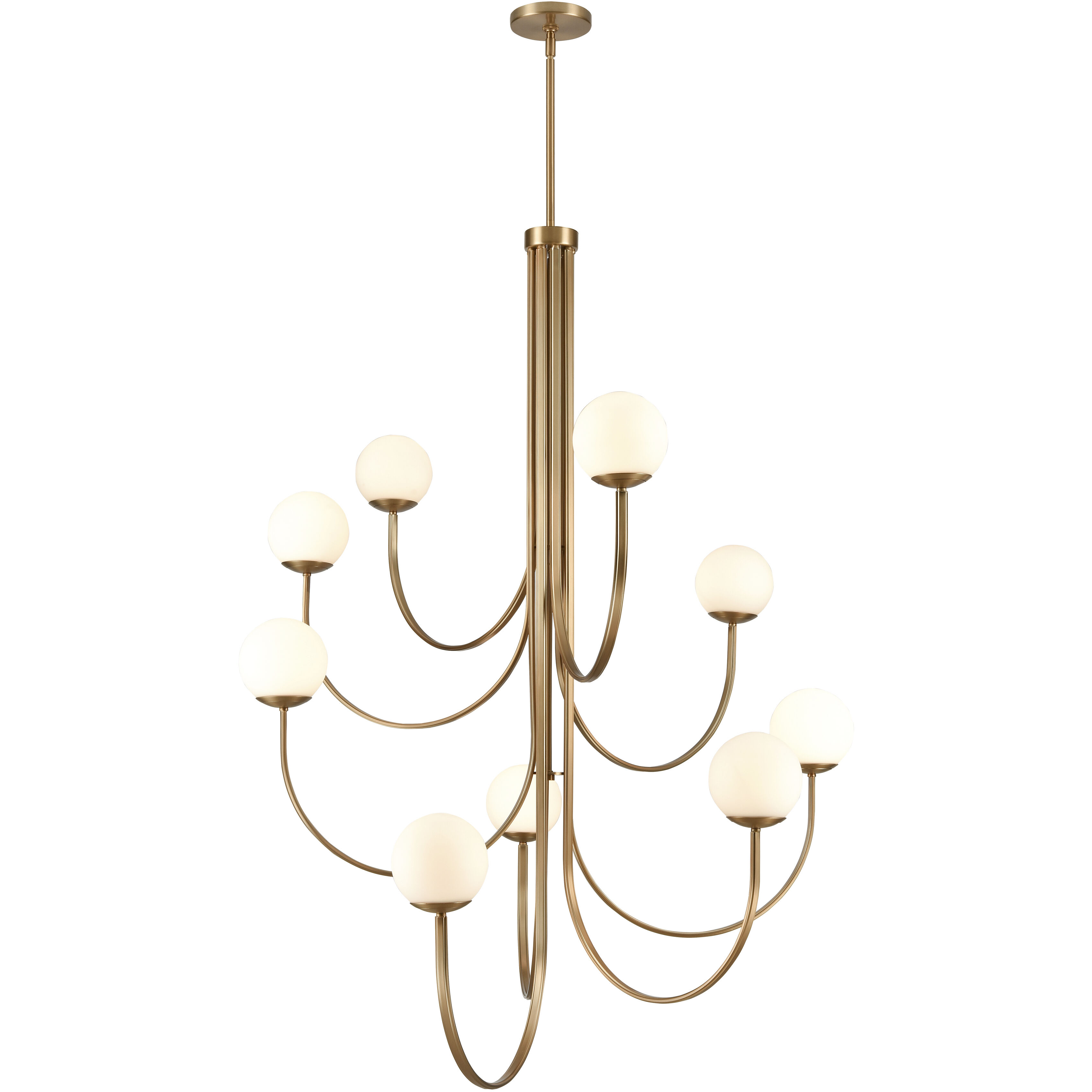 Caroline 9 Light 43.5 inch Brushed Gold Chandelier Ceiling Light