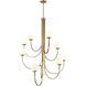 Caroline 9 Light 43.5 inch Brushed Gold Chandelier Ceiling Light
